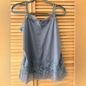 White House Black Market Gray Lace Camisole